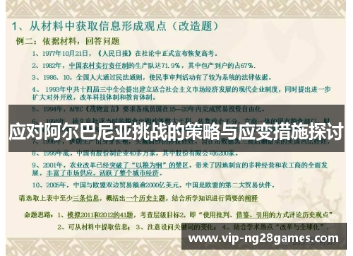 应对阿尔巴尼亚挑战的策略与应变措施探讨